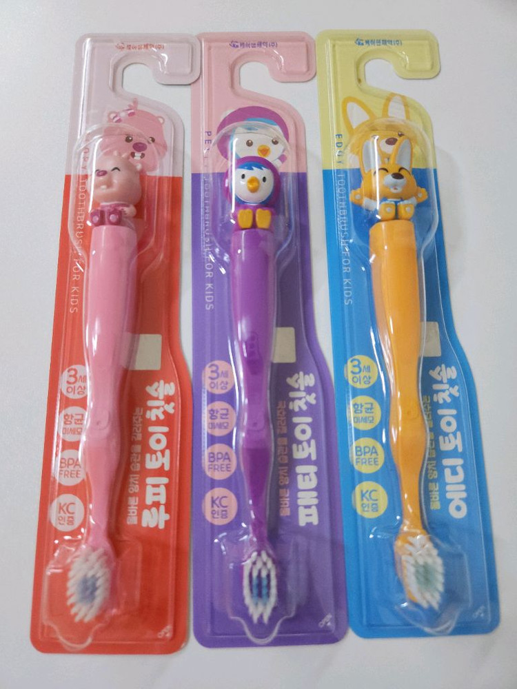 유아 칫솔 3개 + YEOCMOM 치약 세트--2