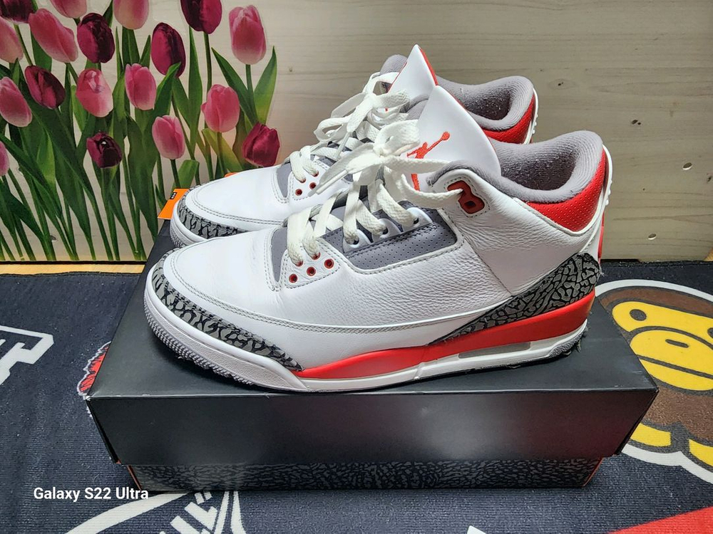 나이키 에어 조던 3 레트로 파이어 레드 275mm--3