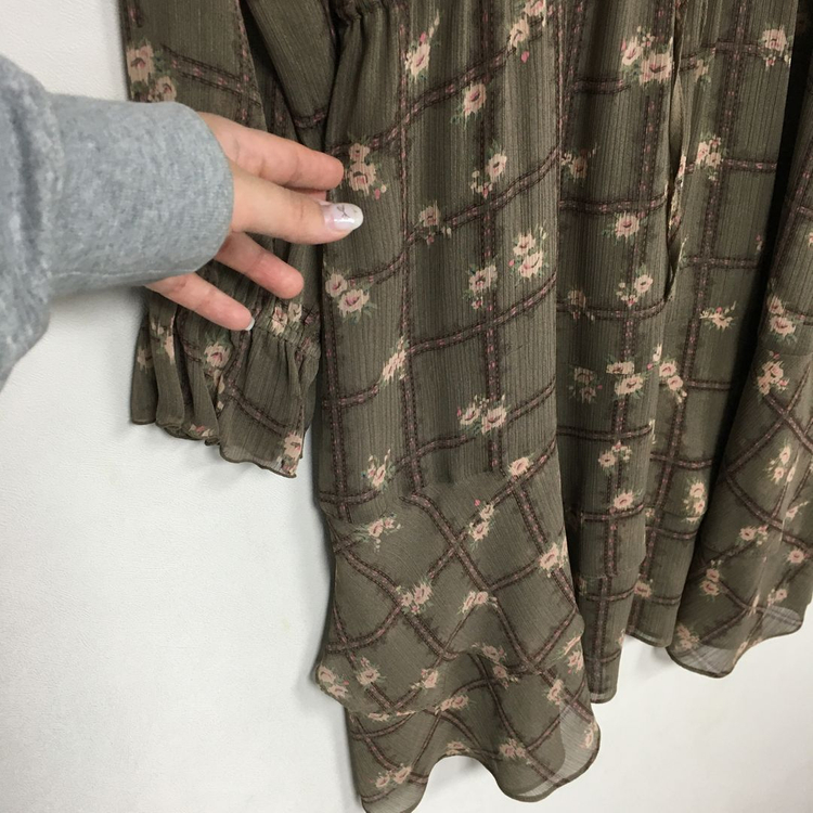 써스데이아일랜드 체크 쉬폰 원피스 M 이미지