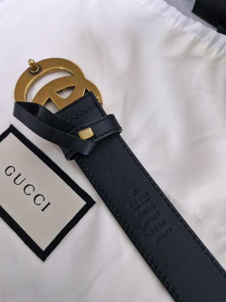 구찌 GG 마몬트 불랙 벨트 90 사이즈 정품--2
