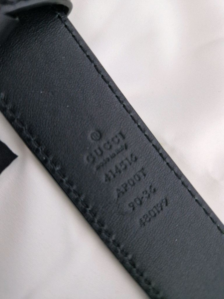 구찌 GG 마몬트 불랙 벨트 90 사이즈 정품--3