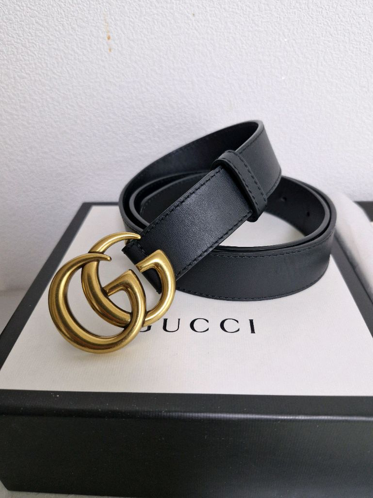 구찌 GG 마몬트 불랙 벨트 90 사이즈 정품--7