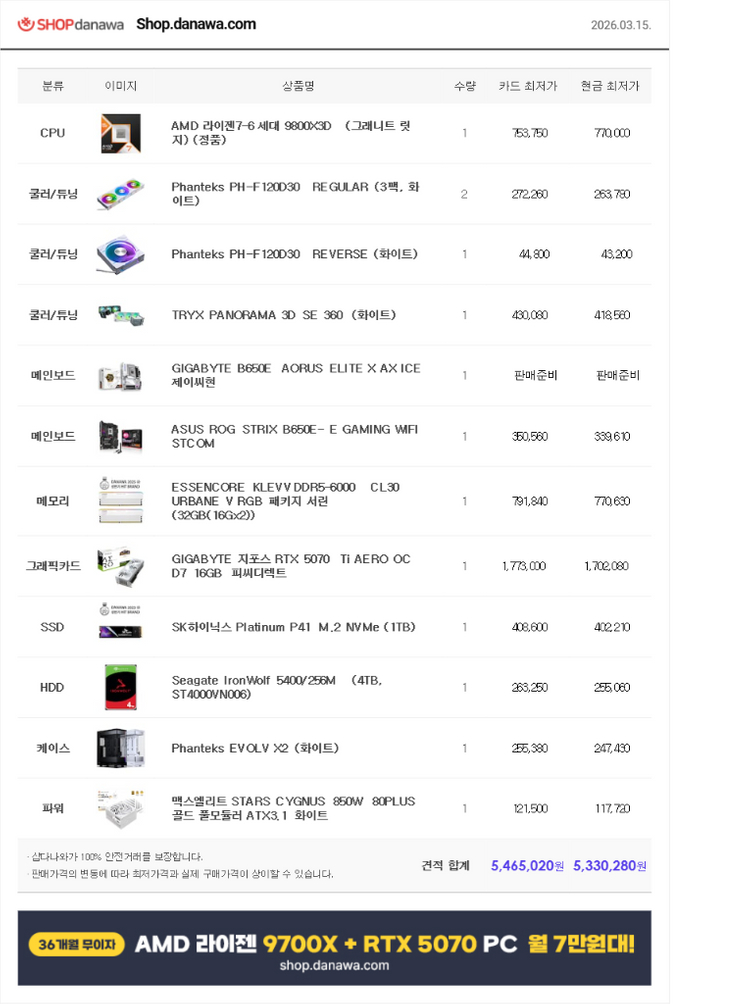 고성능 게이밍 PC 9800X3D 5070 Ti 이미지