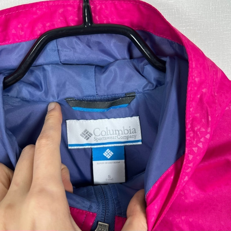 컬럼비아/핑크 바람막이 자켓 점퍼 아동7 8/라덴 이미지