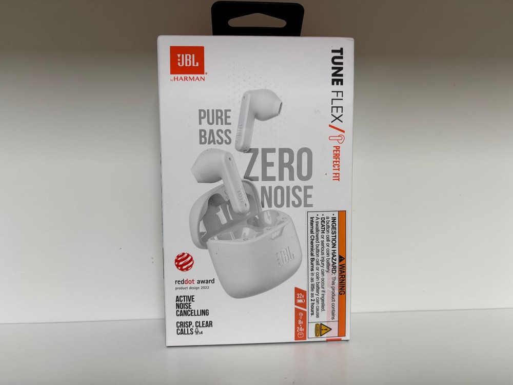 JBL Tune Flex 트루 와이어리스 노이즈 캔슬링 이어버드 (화이트)--1