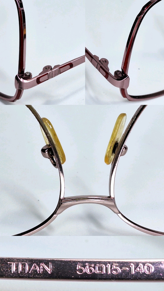 00s 일본 빈티지 CAMIL 여성용 핑크 티타늄 안경테 56mm 레트로 클래식 앤틱 y2k 수입 패션 아이웨어--9