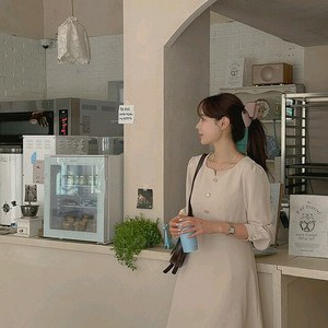 빅사이즈 원피스 연베이지