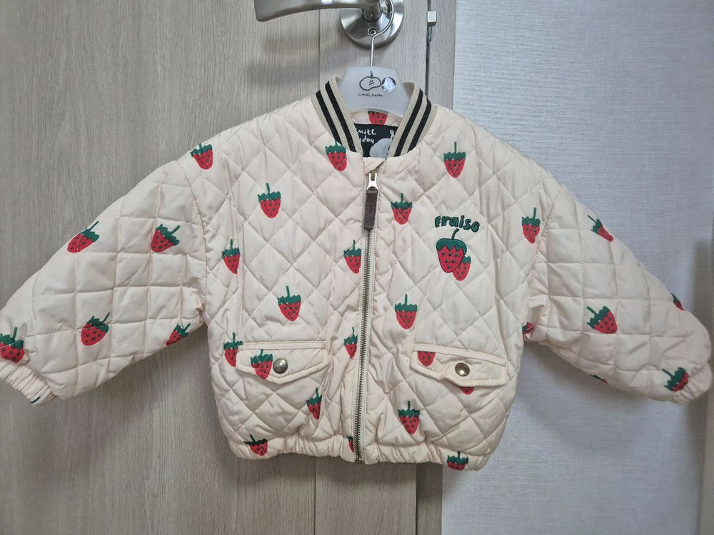 리미떼두두 퀼팅 딸기점퍼 xs--4