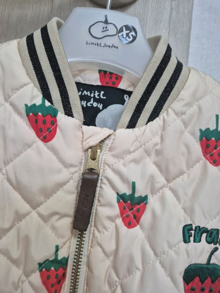 리미떼두두 퀼팅 딸기점퍼 xs--6