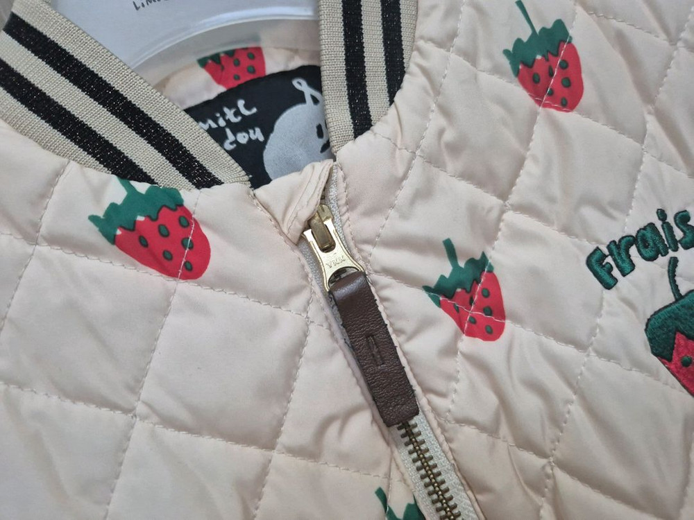 리미떼두두 퀼팅 딸기점퍼 xs--1