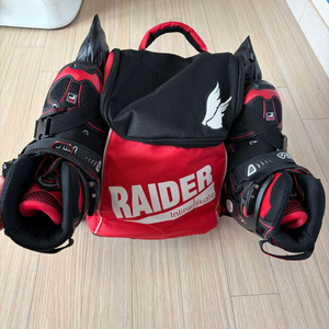 휠라 인라인스케이트 풀세트 (블랙&레드 / 215-240 / 7만원)