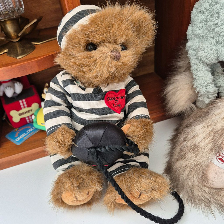 보이즈베어, 베어링턴) 빈티지 감옥 수감자 복장 테디베어--0