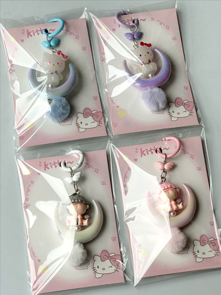 핸드메이드 헬로키티 천사 피규어 키링 이미지