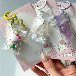 핸드메이드 헬로키티 피규어 파우치 키링 이미지