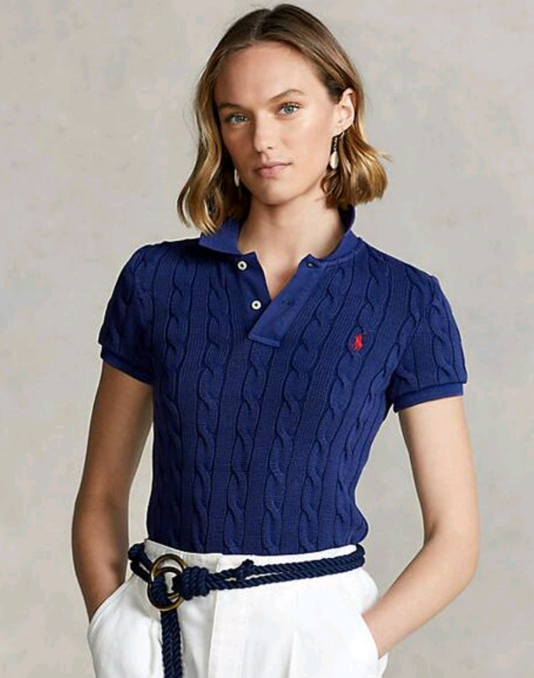 폴로 랄프로렌 여성 케이블 반팔 니트 S--1