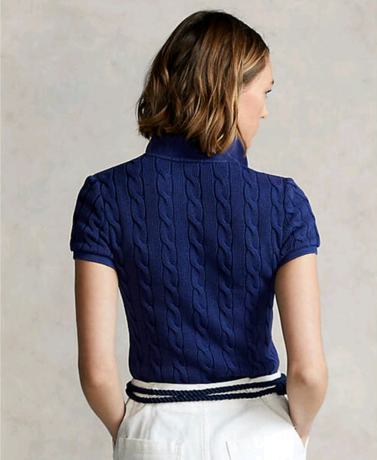 폴로 랄프로렌 여성 케이블 반팔 니트 S--3