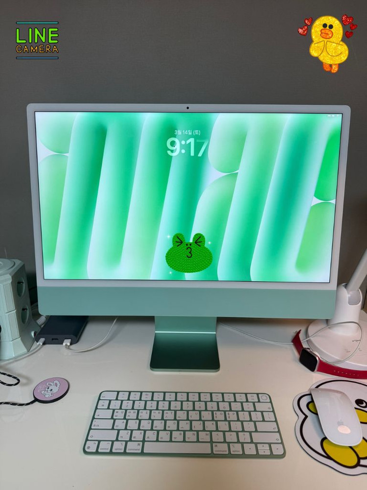 (상태 A)애플 아이맥 24인치 M3 그린 8GB 256GB 이미지