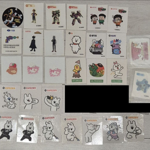 각종 띠부씰 나히아 또봇 오버액션토끼 도라에몽 이미지