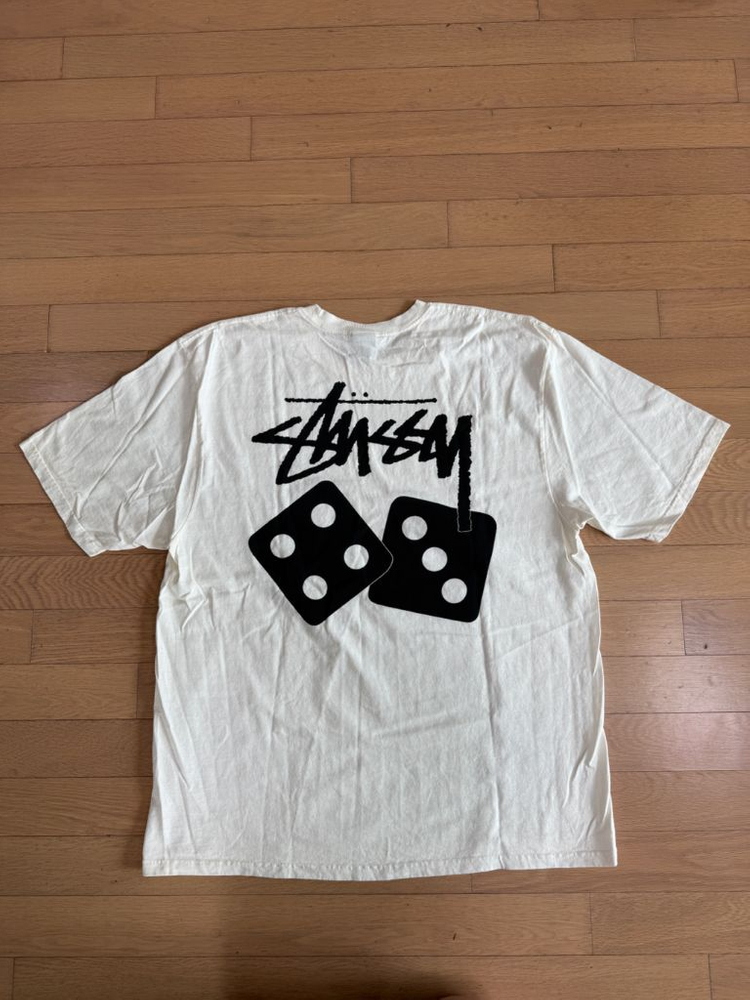 [XL] stussy 스투시 다이스 피그먼트 다이드 반팔 티셔츠 내츄럴 이미지