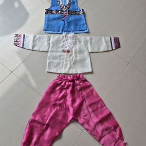 아동 한복 세트 (조끼+저고리+바지)