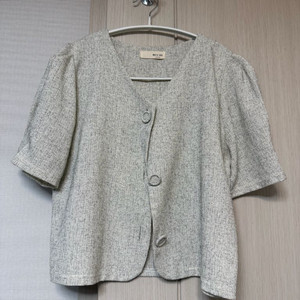 린넨 반팔 블라우스