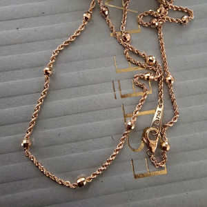 18k핑크골드 로프 볼 목걸이 이미지