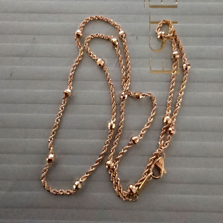 18k핑크골드 로프 볼 목걸이 이미지