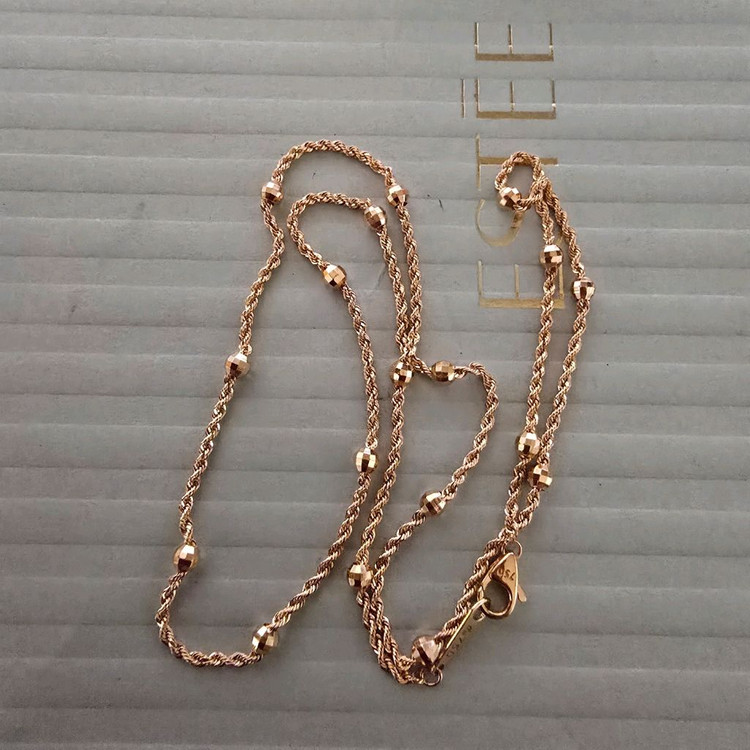 18k핑크골드 로프 볼 목걸이 이미지