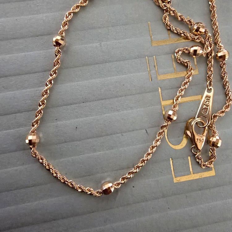 18k핑크골드 로프 볼 목걸이 이미지