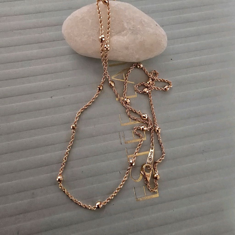 18k핑크골드 로프 볼 목걸이 이미지