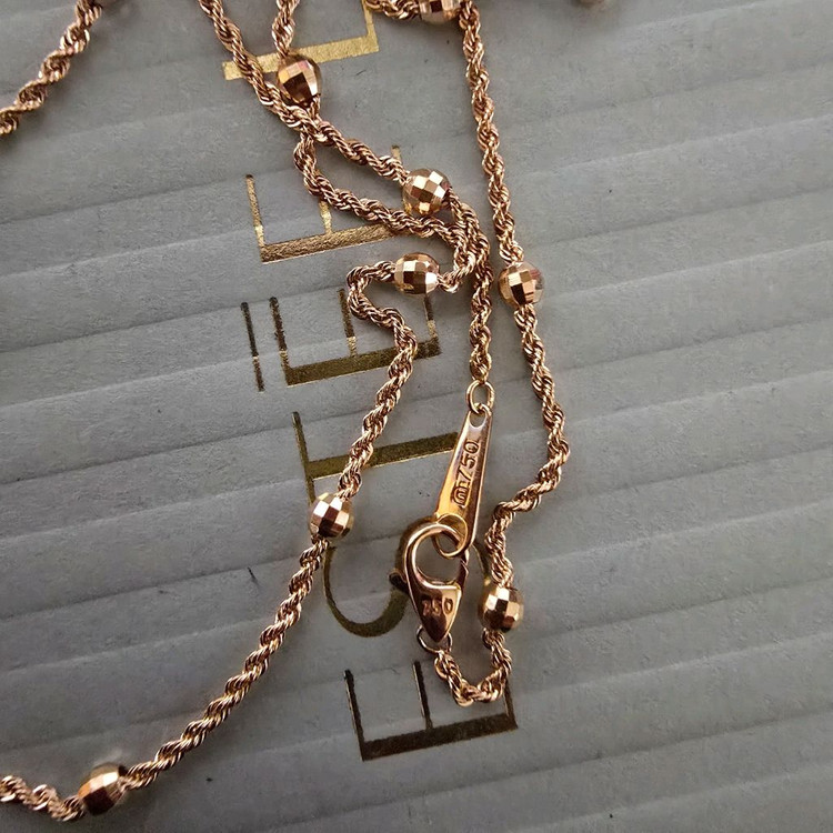 18k핑크골드 로프 볼 목걸이 이미지