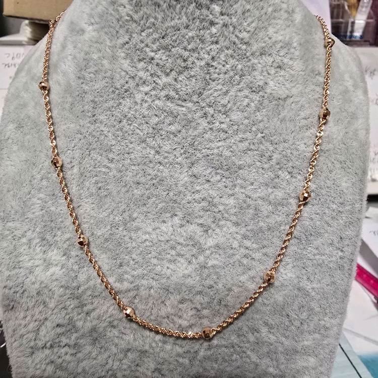 18k핑크골드 로프 볼 목걸이 이미지