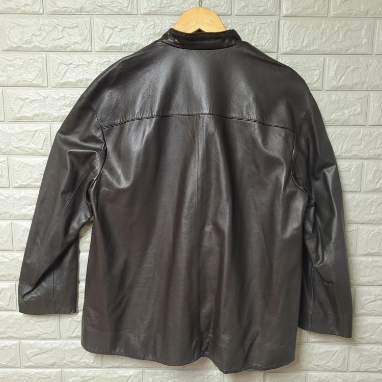 닥스 여성 브라운 포켓로고 양가죽 자켓--1