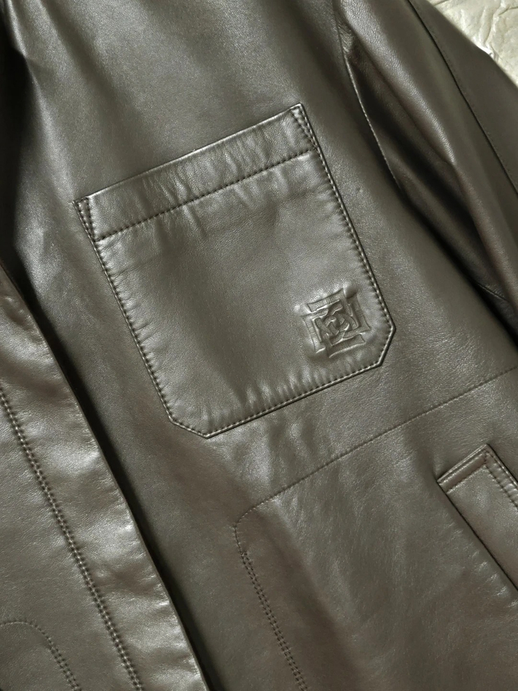 닥스 여성 브라운 포켓로고 양가죽 자켓--3