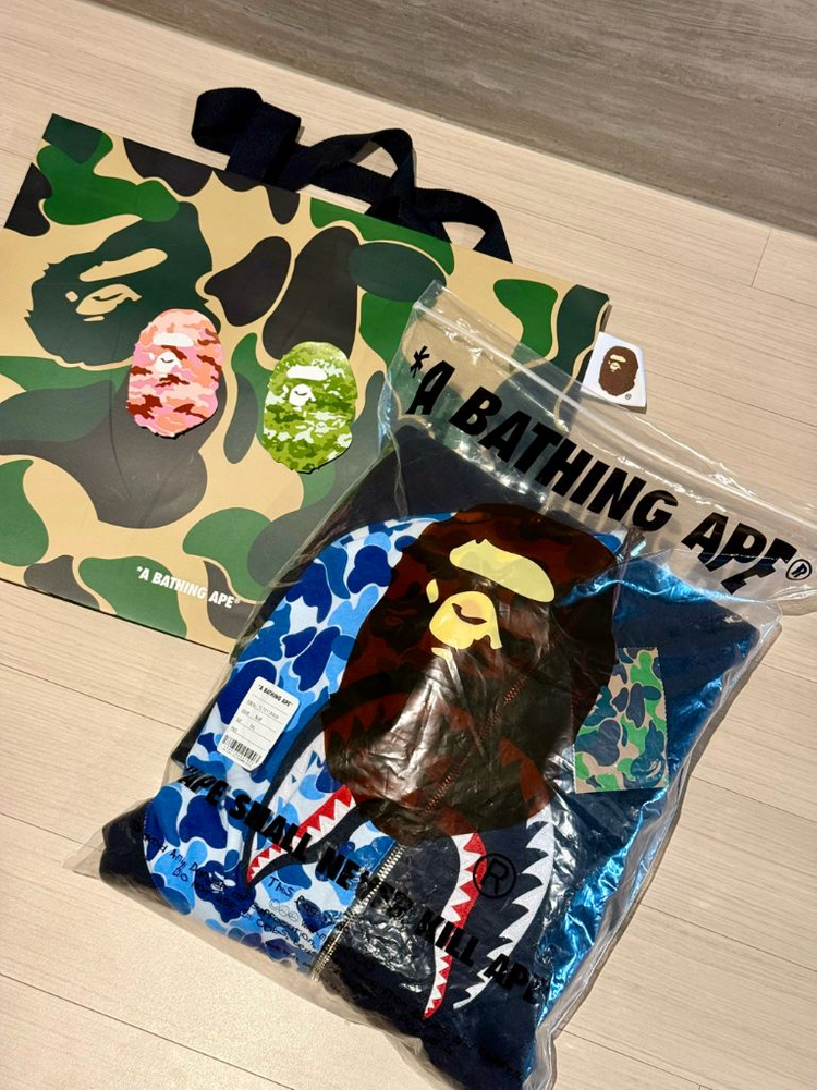 베이프 카모 리버시블 샤크 집업 후드 3XL 새 상품 이미지