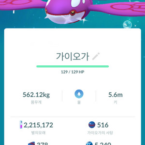 포켓몬고 이로치 가이오가 풀강 팝니다 이미지