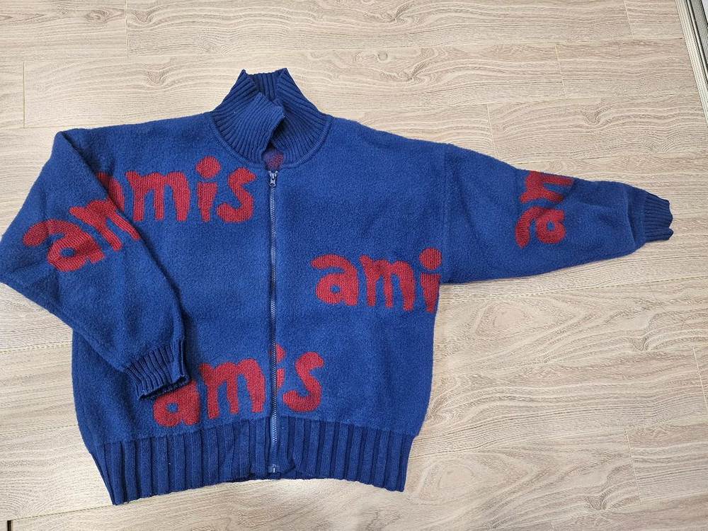 리미떼두두 레터링 니트 집업 xl--2