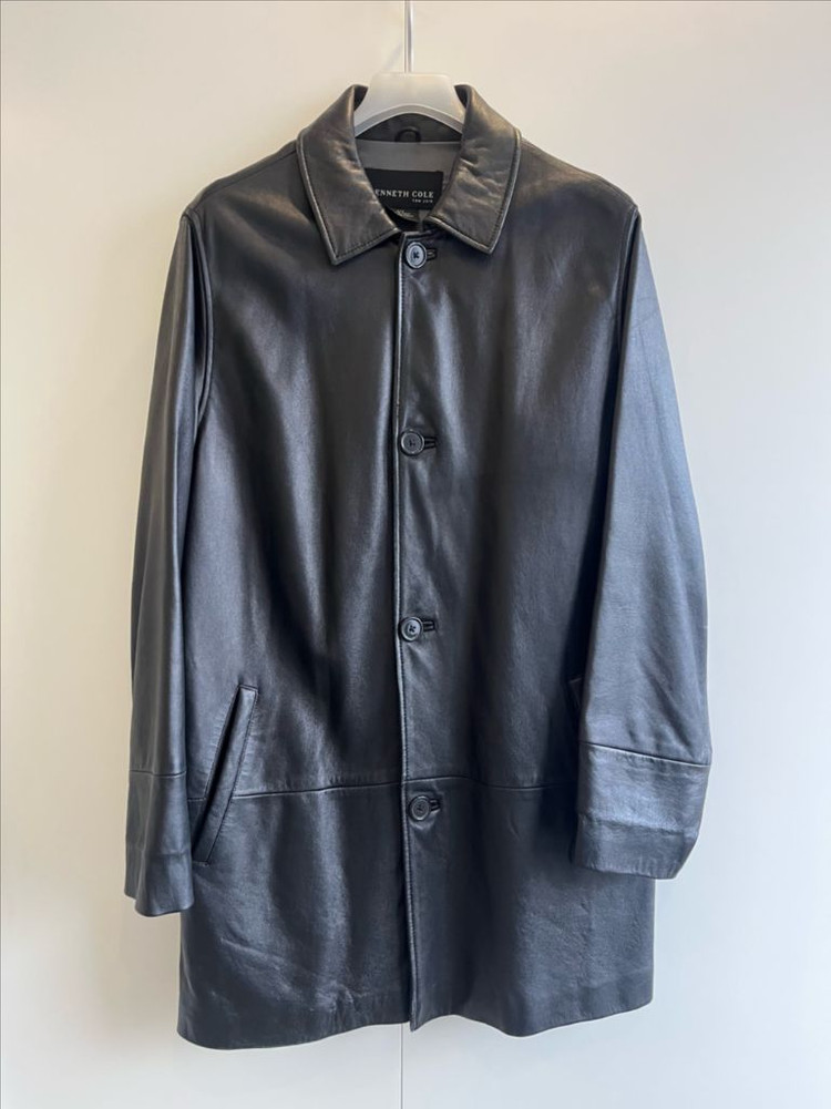 Kenneth Cole 블랙 가죽 카코트 S 95-100 (올드겝) 이미지