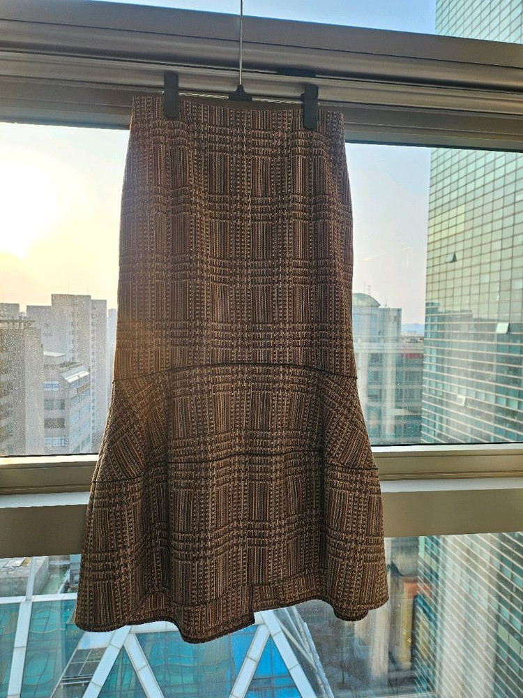 타임 체크 패턴 브라운 스커트 자켓 세트 64 (55) 이미지