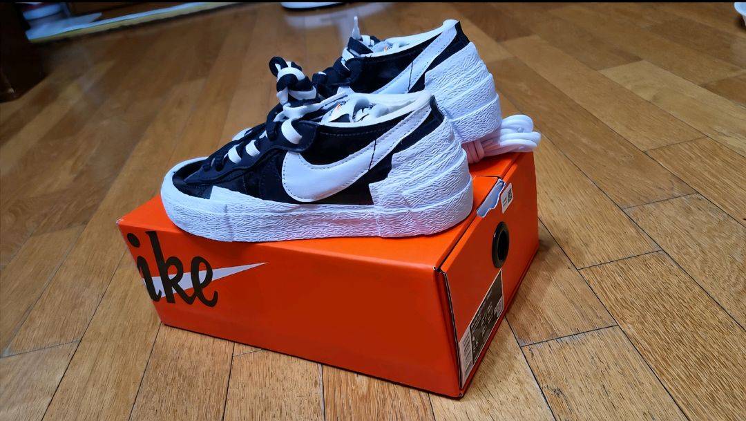 나이키 사카이 블레이저 레더 블랙 230 이미지