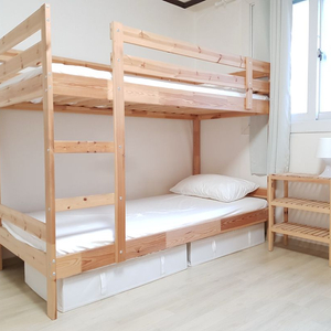 이케아 뮈달 원목 2층 침대+매트리스+매트리스커버+수납함 이미지