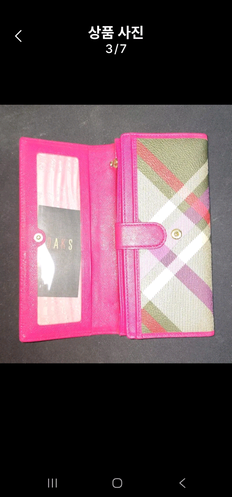 DAKS 닥스 체크 핑크 장지갑(20, 8)거의 새것에 가깝습니다 이미지