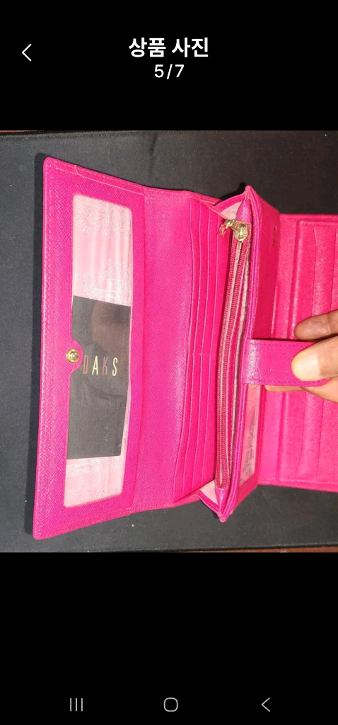 DAKS 닥스 체크 핑크 장지갑(20, 8)거의 새것에 가깝습니다 이미지