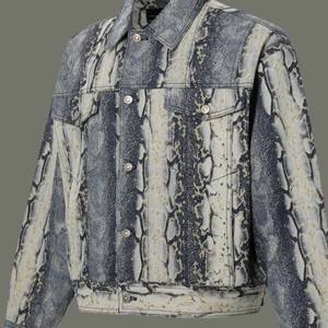 [정품] 메종 미네드 스네이크 워싱 데님 트러커 자켓 XL 이미지