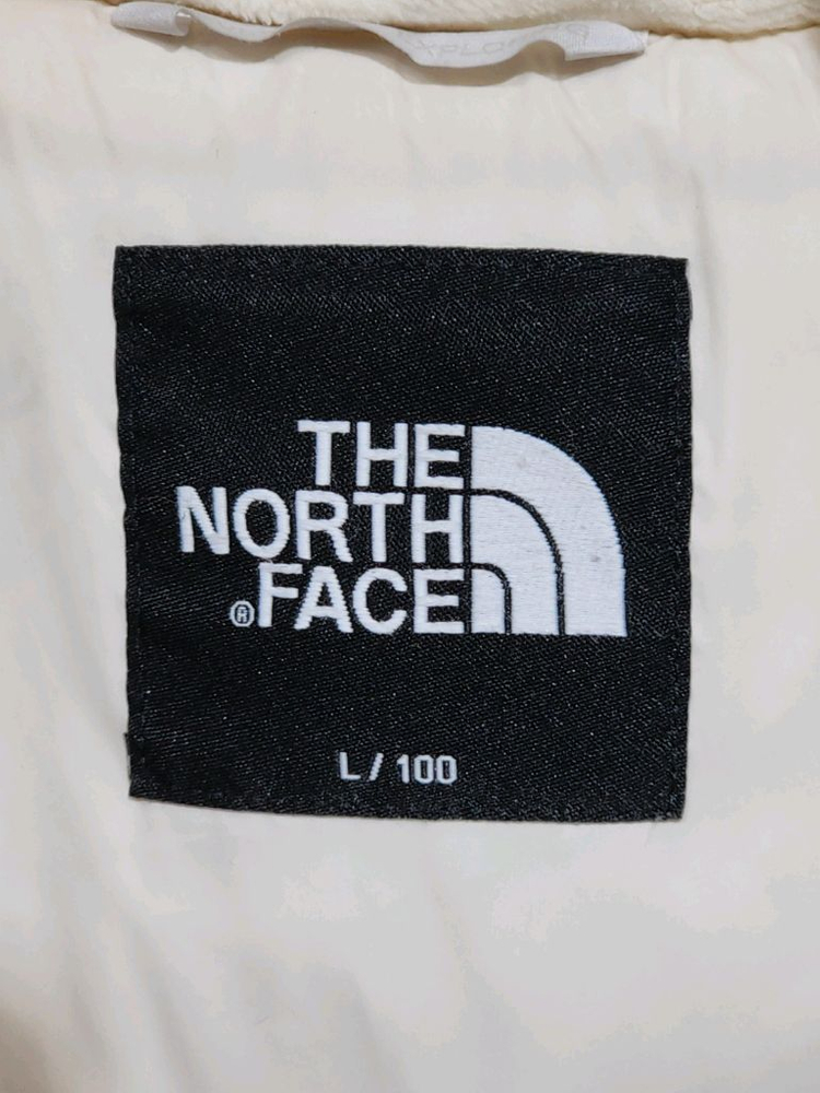 (L) 노스페이스 구스다운 패딩점퍼 크림색 거위털 후드자켓 이미지