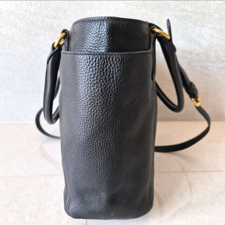 PRADA 프라다 다이노 레더 토트 BN2435 블랙 / 백화점구매 / A4수납 / 스트랩--7