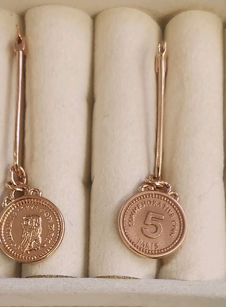 14k 로즈골드 귀걸이--1