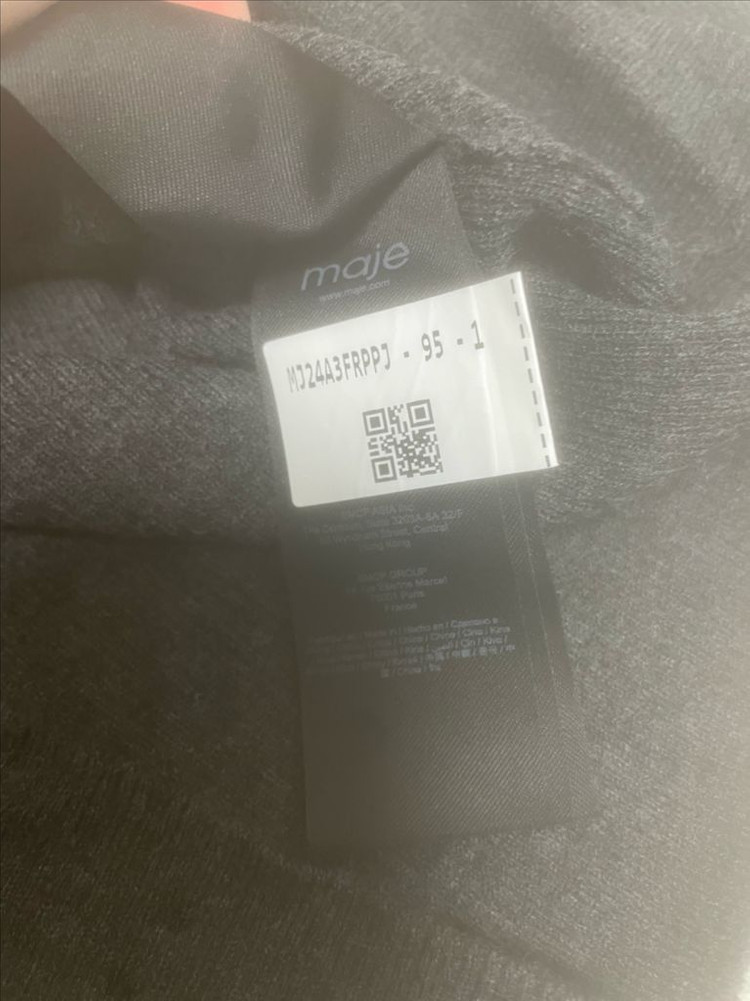 마쥬 그레이 골지 얇은 부드러운 니트 목폴라 티셔츠 55사이즈--2