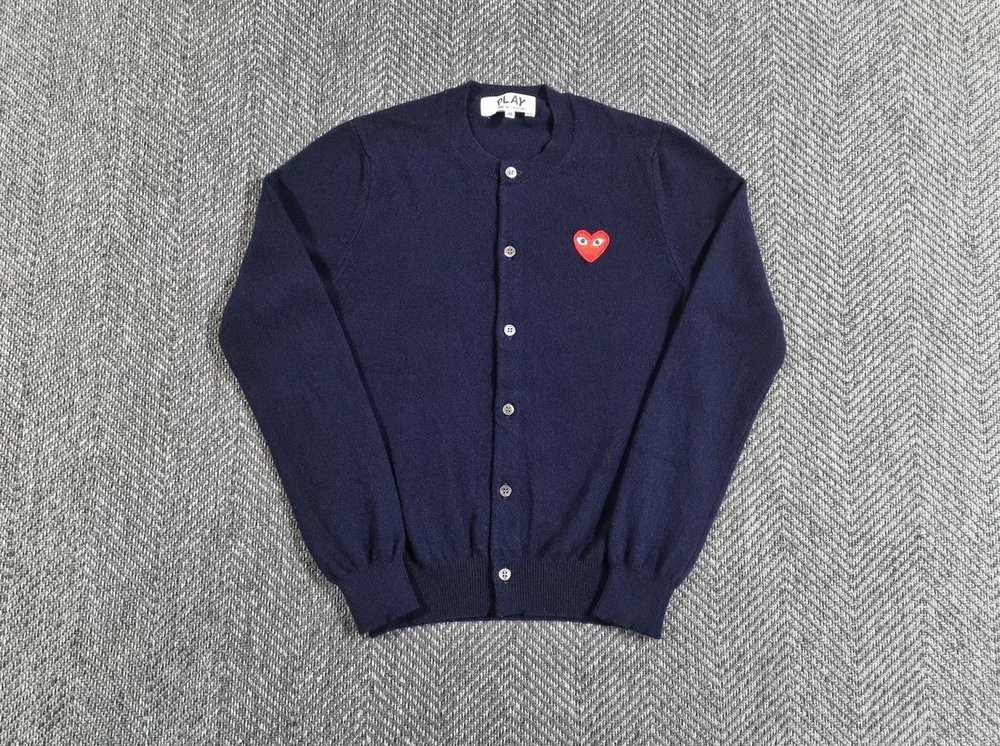 꼼데가르송 네이비 라운드넥 가디건--0