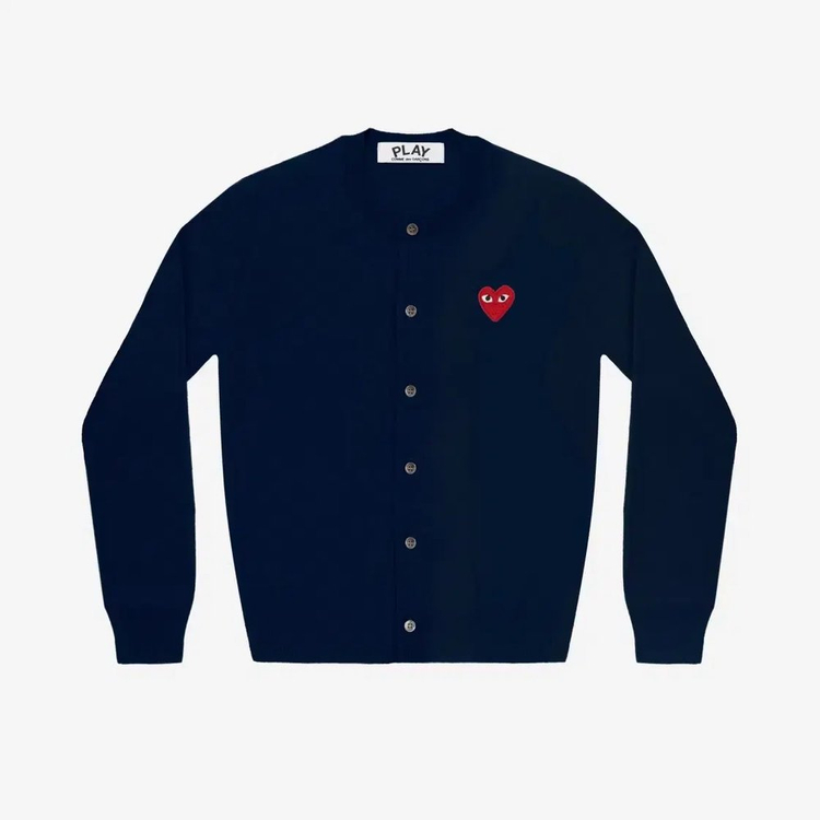 꼼데가르송 네이비 라운드넥 가디건--3